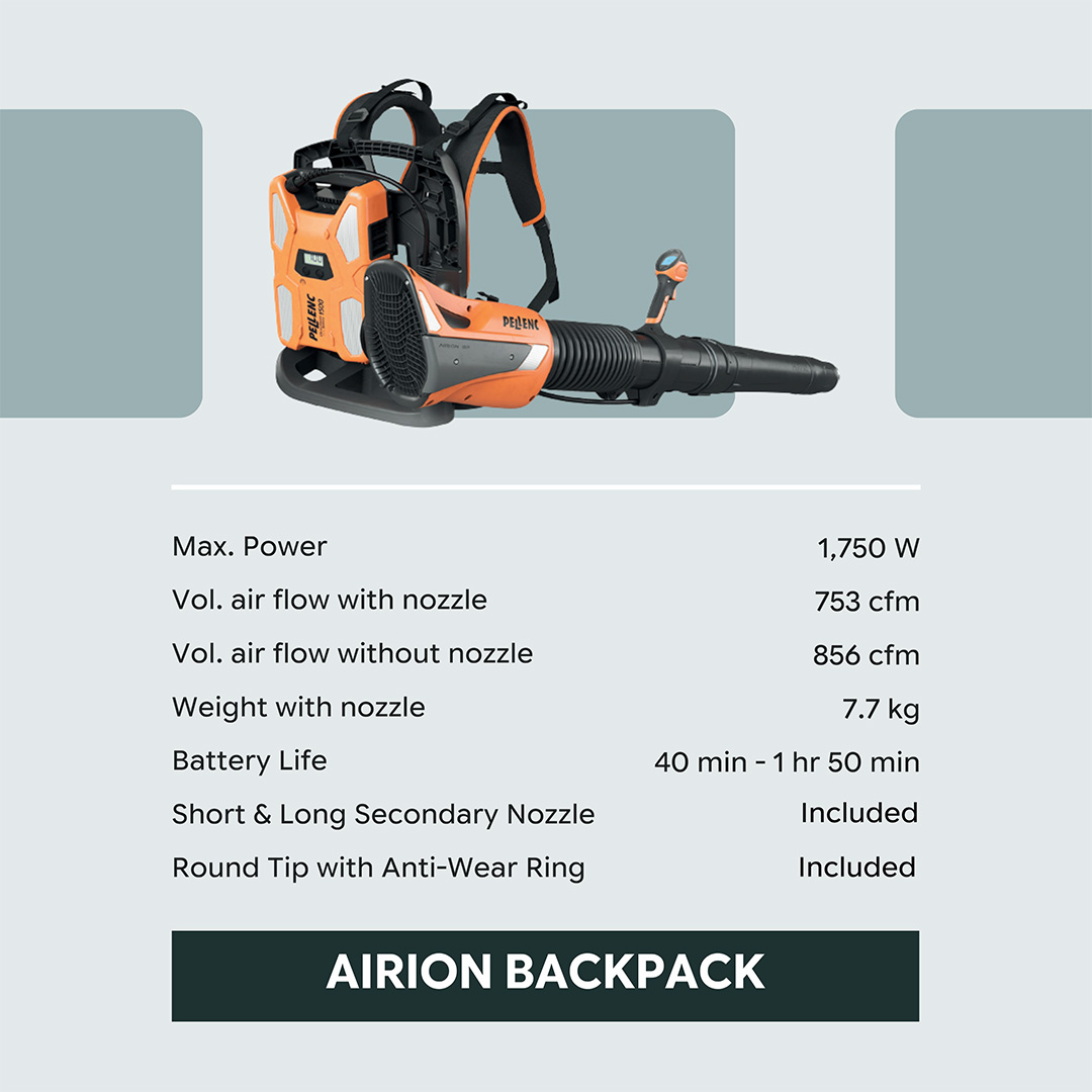 commercial landscape maintenance products Airion Backpack Pellenc UAE