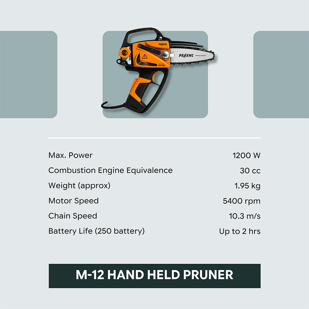 landscape maintenance equipment supplier Dubai UAE Sharjah hedge trimmer bush cutter Pellenc M12 Hand Held Pruner
